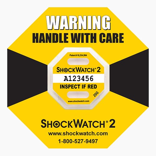 Shockwatch 2. 25G. Indicador de impacto. Dispositivos de un solo uso, go / no-go que determina si sus productos han sufrido un impacto durante el tránsito o en el almacenamiento. Sercalia