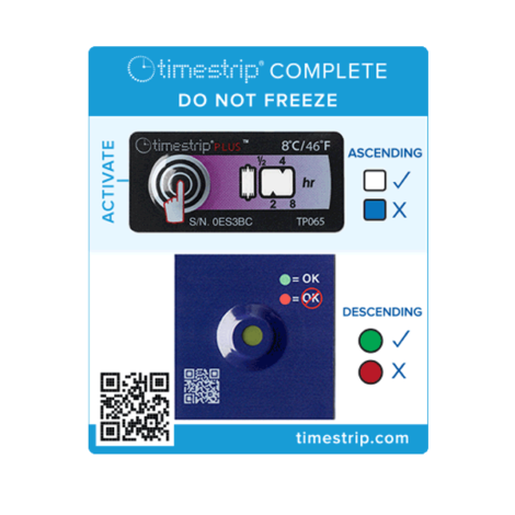 Temperaturindikator. Timestrip Complete Card. Lebensmittel. Timestrip. Temperaturanzeigen. Temperaturindikatoren. Sercalia