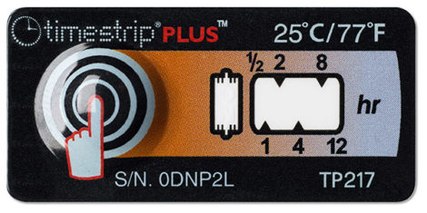 Etiquette thermosensible. Indicateur de température. TIMESTRIP PLUS. Sercalia
