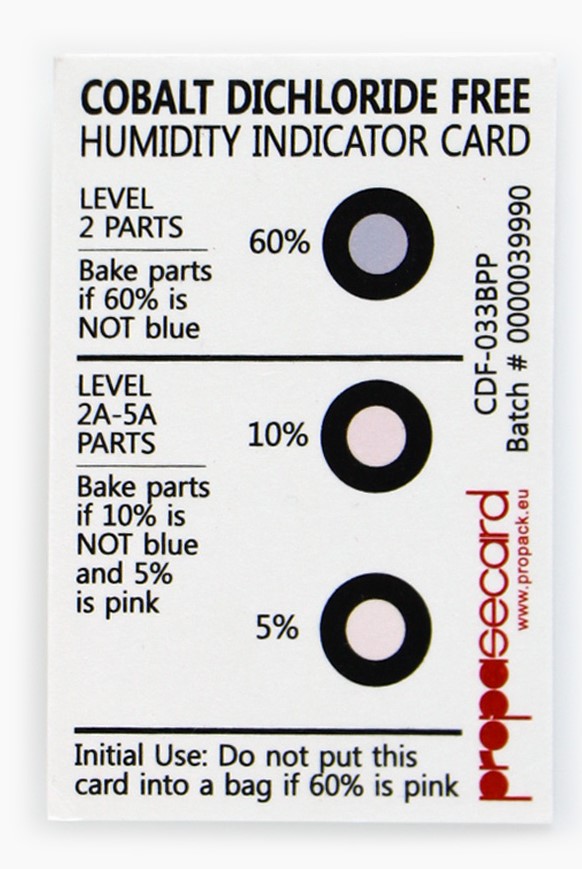 Reversible Humidity indicator 5-60. Humidity indicator card. Humidity indicators - Sercalia