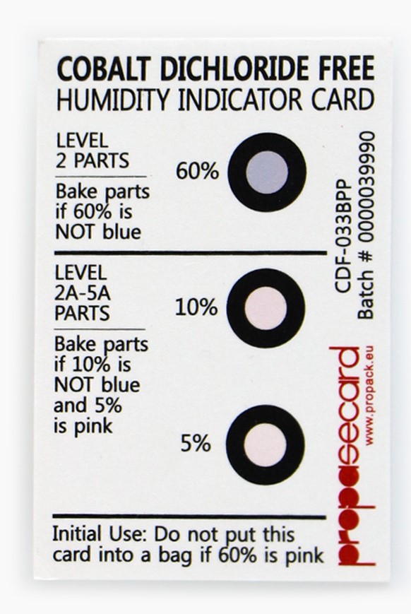 Indicateur d'humidité réversible 5 -60. Carte indicatrice d'humidité.   Indicateurs d'humidité - Sercalia