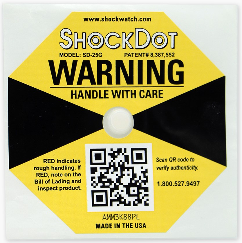 ShockDot. Solución simple para identificar envíos potencialmente dañados por impactos. Indicadores de impacto. Sercalia