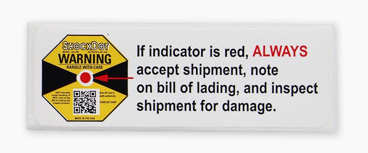 Shock watch indicator. Companion Label. ShockDot - Sercalia