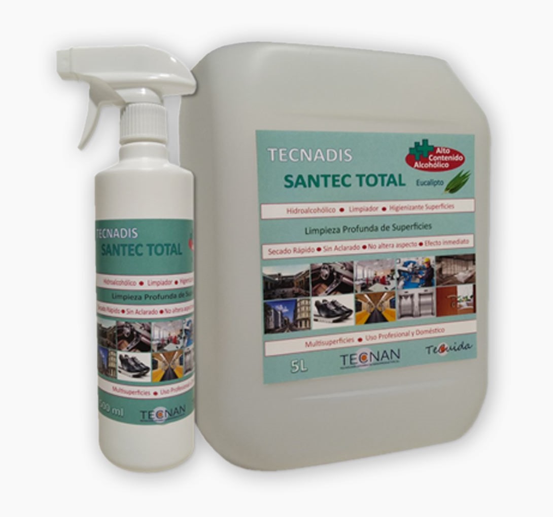 Tecnadis Santec Total. Santec deep cleaning surfaces. Sanitizer. Odor absorbers. Sercalia