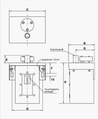 Humidade. Adsorçao de humidade. Dimensões dos tampões dessecantes tipo M. Sercalia