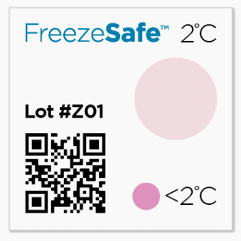 Indicador de temperatura. Etiquetas de temperatura. Marcador de temperatura. Freezesafe. Sercalia